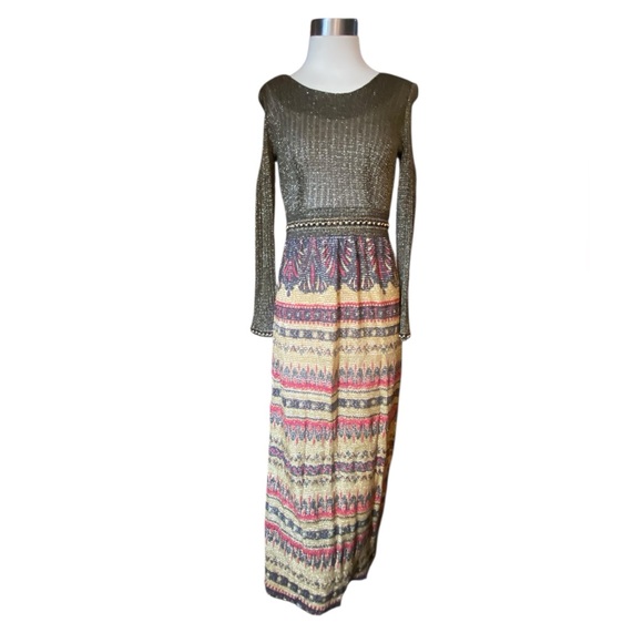 Vintage 60/70’s Semi Sheer Goddess Gown Art Deco Romance Body Con 10 Maxi Dress - Picture 1 of 16